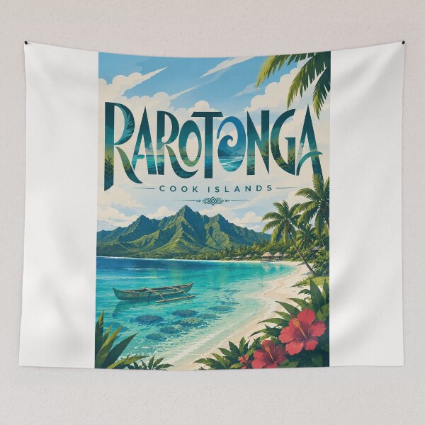 Item preview, Rarotonga Cook Islands Tropical Lagoon and Mountain Coast designed and sold by Places On Earth.