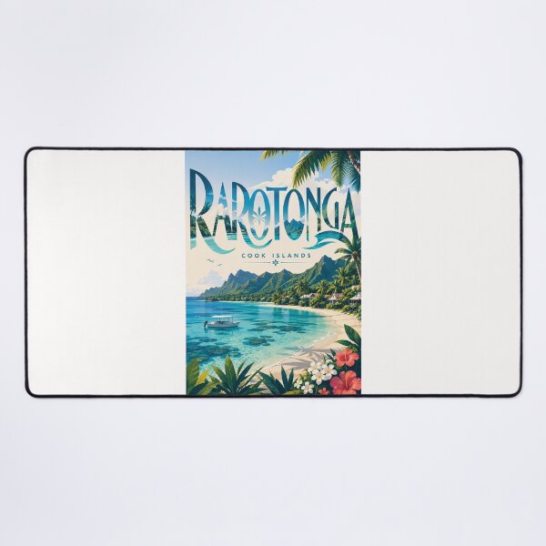 Item preview, Rarotonga Cook Islands Muri Lagoon Tropical Mountain Shore designed and sold by Places On Earth.