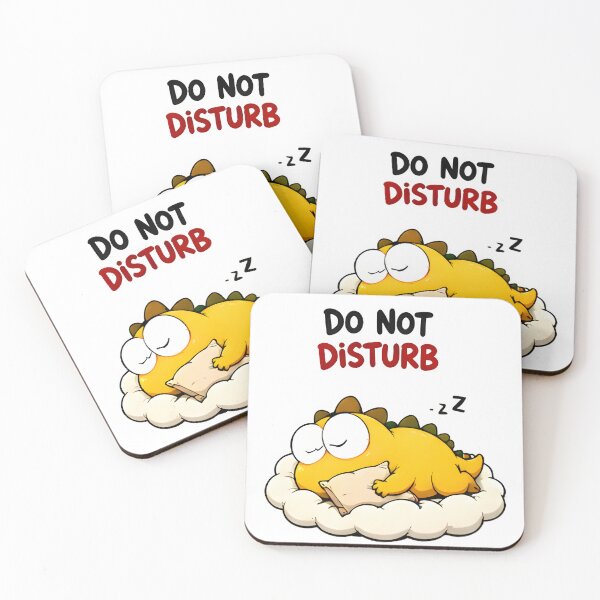 Item preview, Do Not Disturb Sleeping Dinosaur Sticker designed and sold by PreeCha Art & Co..