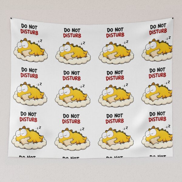 Item preview, Do Not Disturb Sleeping Dinosaur Sticker designed and sold by PreeCha Art & Co..