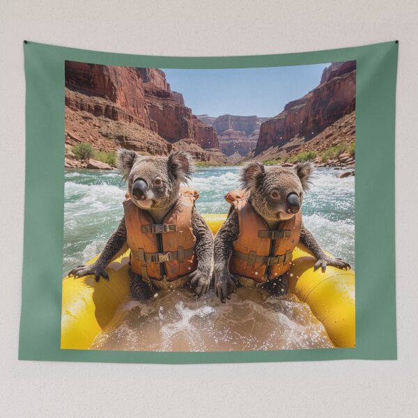 Item preview, Koalas Swamp their Raft on the Colorado River designed and sold by Tridentulus.