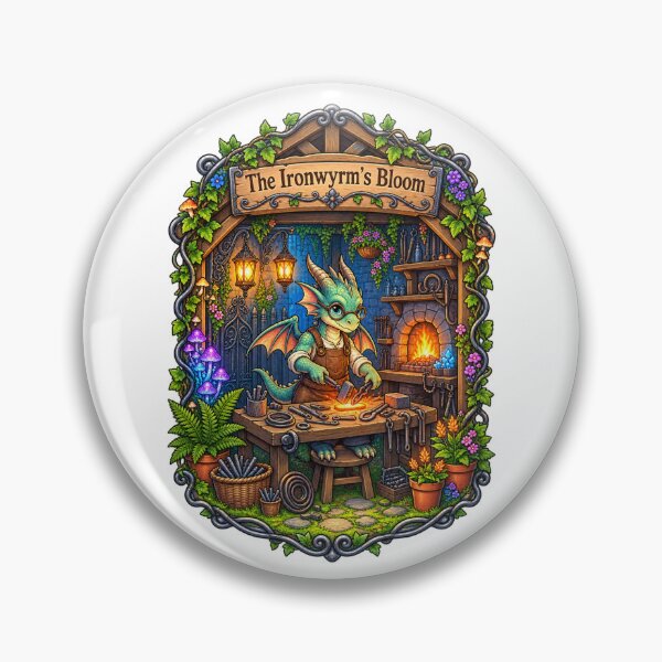 Item preview, The Ironwyrm’s Bloom | Dragon Blacksmith | Enchanted Woodland Forge designed and sold by MrDev.