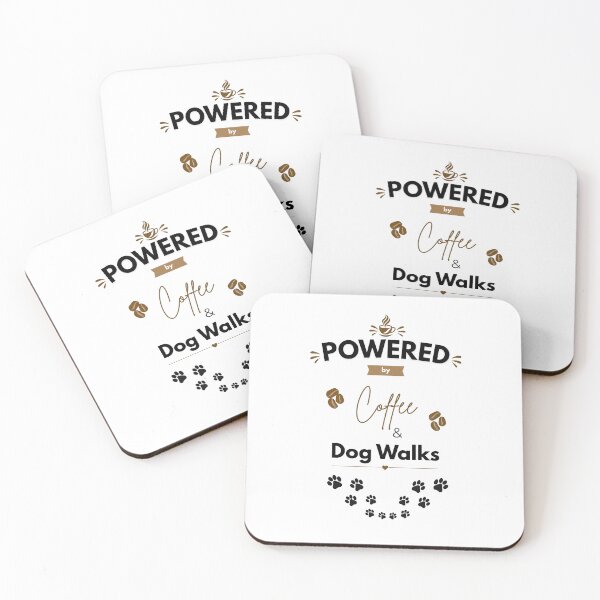 Item preview, Powered by Coffee and Dog Walks designed and sold by PawFitt.