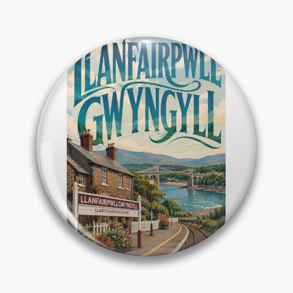 Item preview, Llanfairpwllgwyngyll Wales Menai Strait Railway and Britannia Bridge designed and sold by Places On Earth.