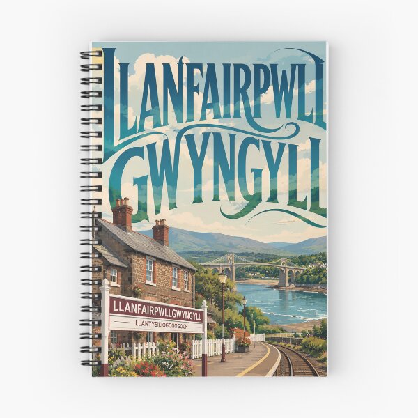 Item preview, Llanfairpwllgwyngyll Wales Menai Strait Railway and Britannia Bridge designed and sold by Places On Earth.
