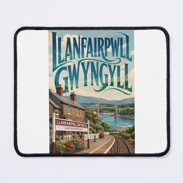 Item preview, Llanfairpwllgwyngyll Wales Menai Strait Railway and Britannia Bridge designed and sold by Places On Earth.