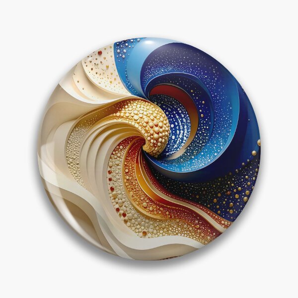 Item preview, Intricate Spiral of Blue and Gold designed and sold by Vicky Brago-Mitchell®.