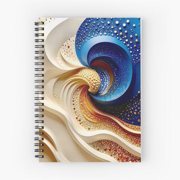 Item preview, Intricate Spiral of Blue and Gold designed and sold by Vicky Brago-Mitchell®.