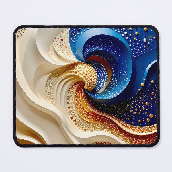 Item preview, Intricate Spiral of Blue and Gold designed and sold by Vicky Brago-Mitchell®.