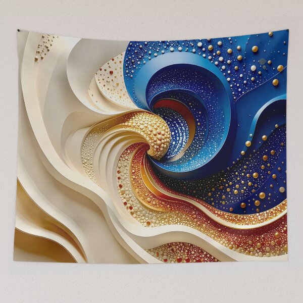 Item preview, Intricate Spiral of Blue and Gold designed and sold by Vicky Brago-Mitchell®.