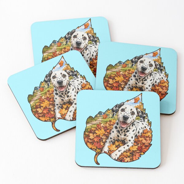 Item preview, Fall Dalmatian Playing In Autumn Leaves designed and sold by Lion and Lamb Design.