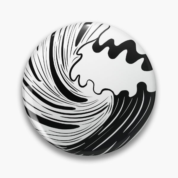 Item preview, Black and white ocean waves abstract line art designed and sold by Blooom313.