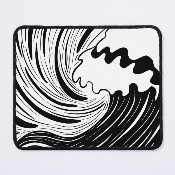 Item preview, Black and white ocean waves abstract line art designed and sold by Blooom313.
