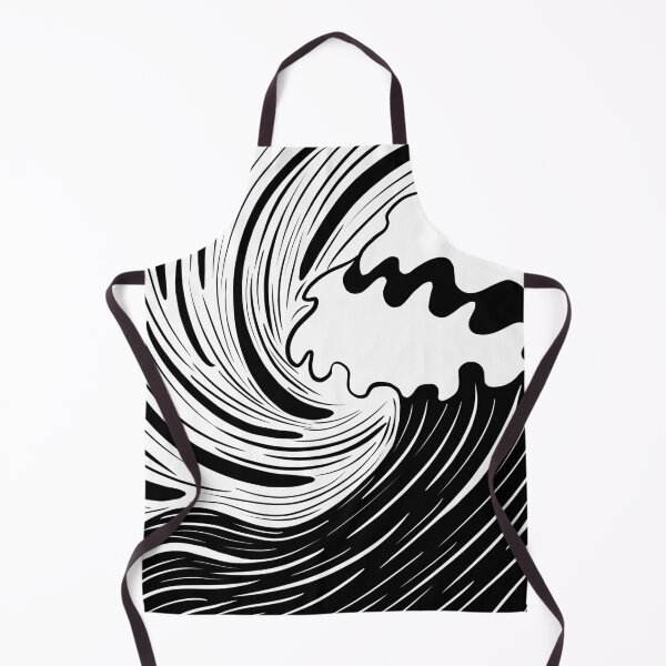 Item preview, Black and white ocean waves abstract line art designed and sold by Blooom313.
