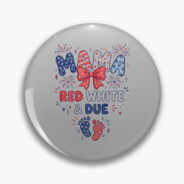 Item preview, Mama Red White and Due 4th of July Pregnancy Announcement designed and sold by ArleneRowe.