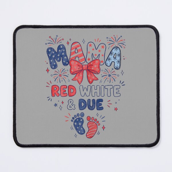 Item preview, Mama Red White and Due 4th of July Pregnancy Announcement designed and sold by ArleneRowe.
