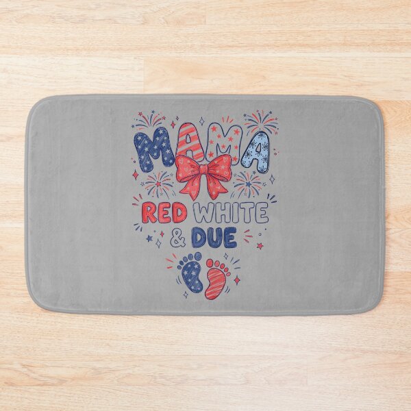 Item preview, Mama Red White and Due 4th of July Pregnancy Announcement designed and sold by ArleneRowe.