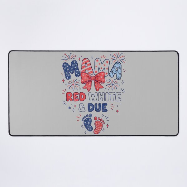 Item preview, Mama Red White and Due 4th of July Pregnancy Announcement designed and sold by ArleneRowe.