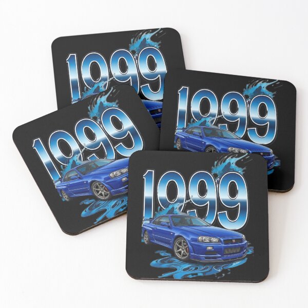 Item preview, 1999 Blue Nissan Skyline GTR R34 Street Style Graphic Art designed and sold by Bubble-Bay Shop.
