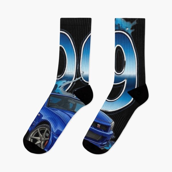 Item preview, 1999 Blue Nissan Skyline GTR R34 Street Style Graphic Art designed and sold by Bubble-Bay Shop.