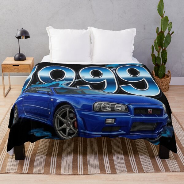 Item preview, 1999 Blue Nissan Skyline GTR R34 Street Style Graphic Art designed and sold by Bubble-Bay Shop.