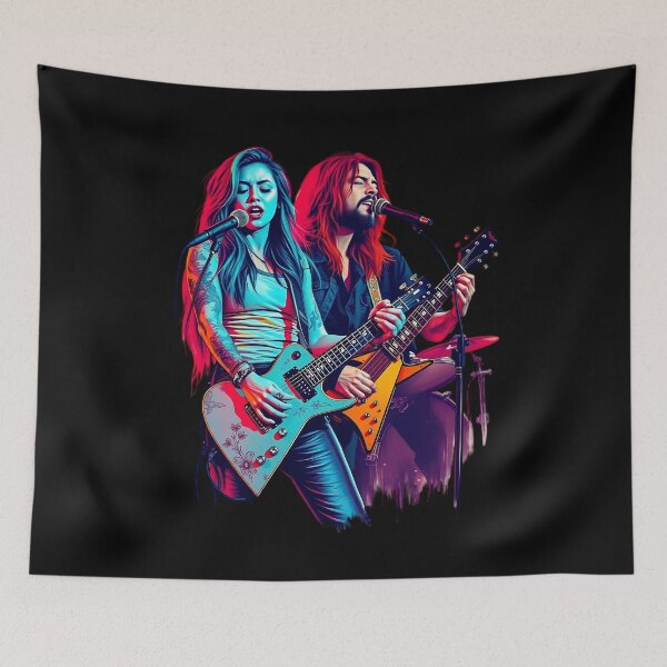 Item preview, Vibrant Neon Rock Duo Guitarists designed and sold by UrbanPrts.