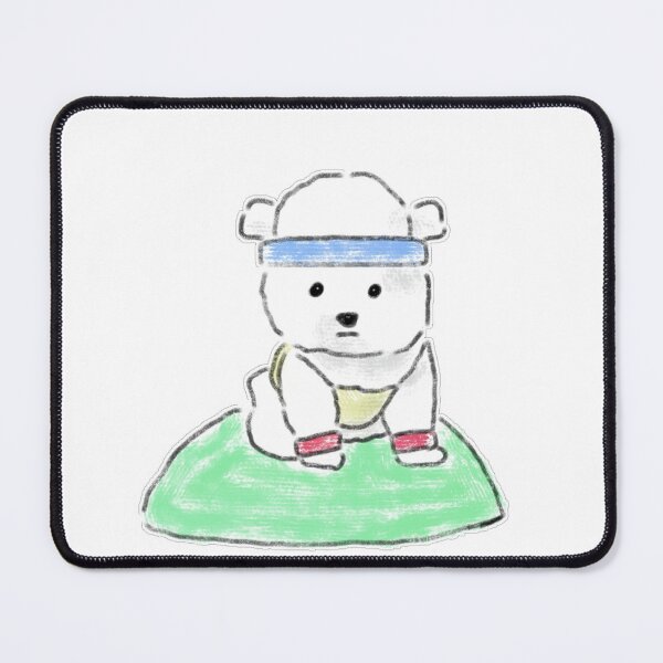 Item preview, Cute Workout White Dog On Yoga Mat designed and sold by raun.draw.