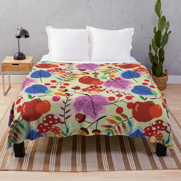 Item preview, Autumn Seamless Pattern with Apples and Mushrooms designed and sold by PowerAntShop.