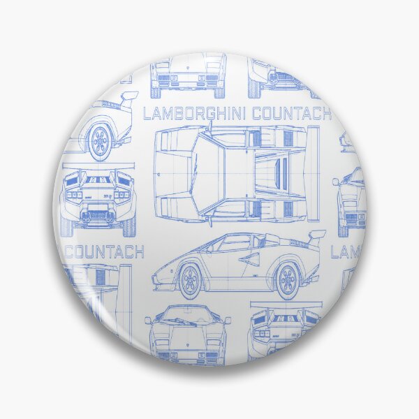 Item preview, Lamborghini Countach Technical Blueprint – Blue Line Art designed and sold by jubileuuu.