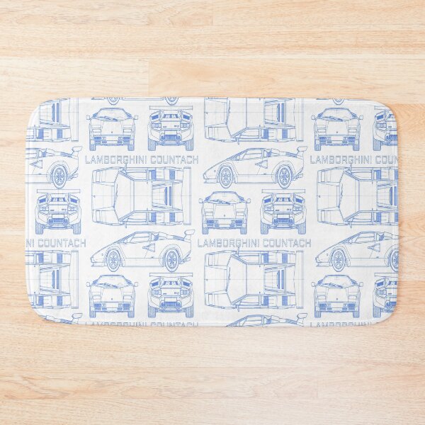 Item preview, Lamborghini Countach Technical Blueprint – Blue Line Art designed and sold by jubileuuu.
