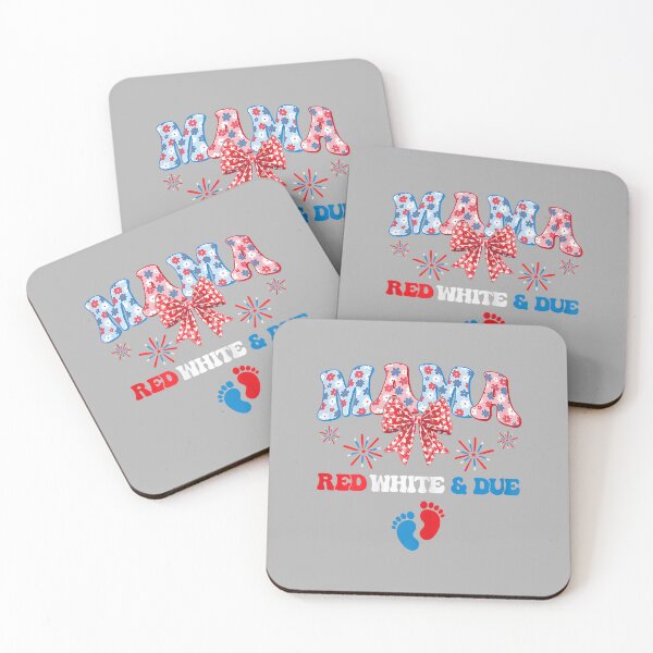 Item preview, Mama Red White and Due 4th of July Pregnancy Reveal Floral designed and sold by ArleneRowe.