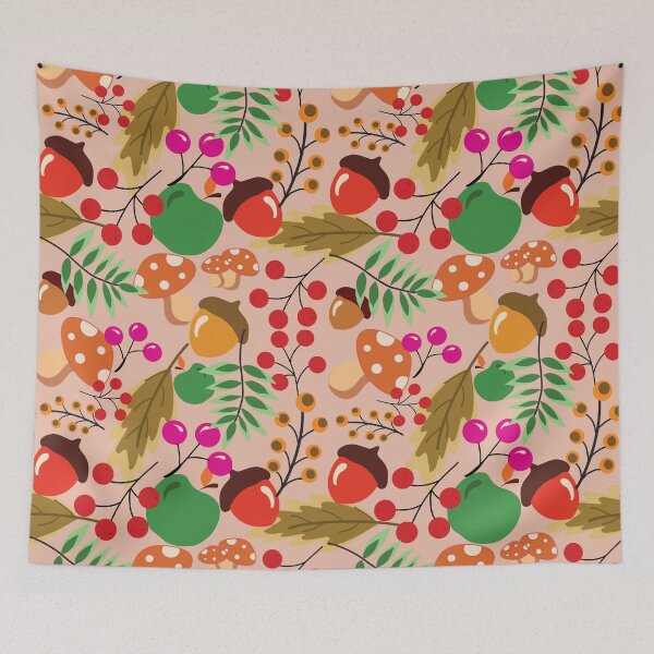 Item preview, Cute Autumn Seamless Pattern with Seasonal Elements designed and sold by PowerAntShop.