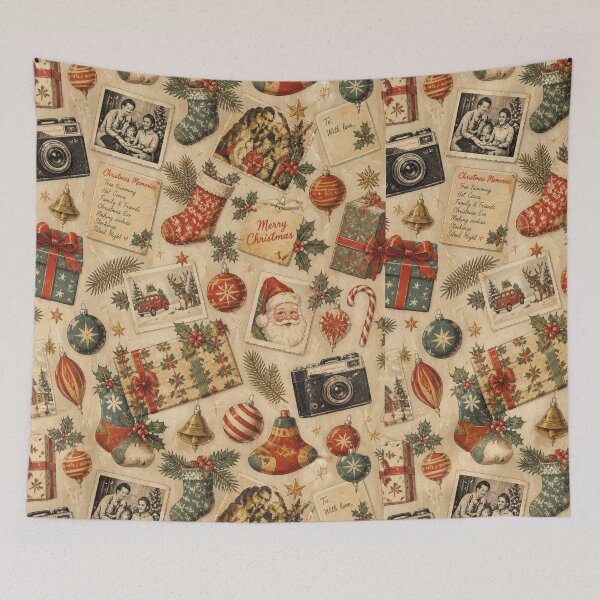 Item preview, Holiday Cheer Christmas Memories Pattern Vintage Christmas Design designed and sold by LiviuGligoros.