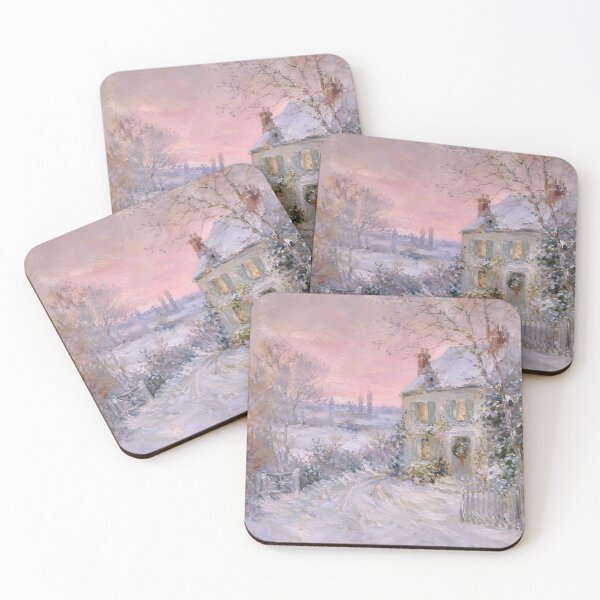 Item preview, Cozy Winter Cottage Snowy Landscape Christmas Wall Art designed and sold by GutyzDesignsES.