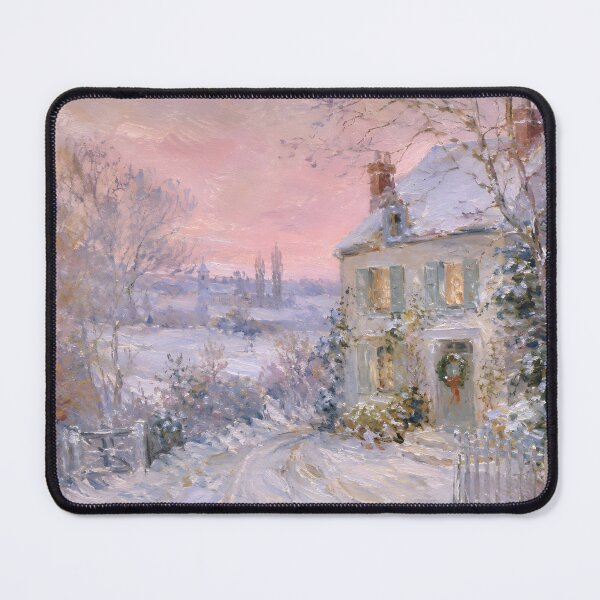 Item preview, Cozy Winter Cottage Snowy Landscape Christmas Wall Art designed and sold by GutyzDesignsES.