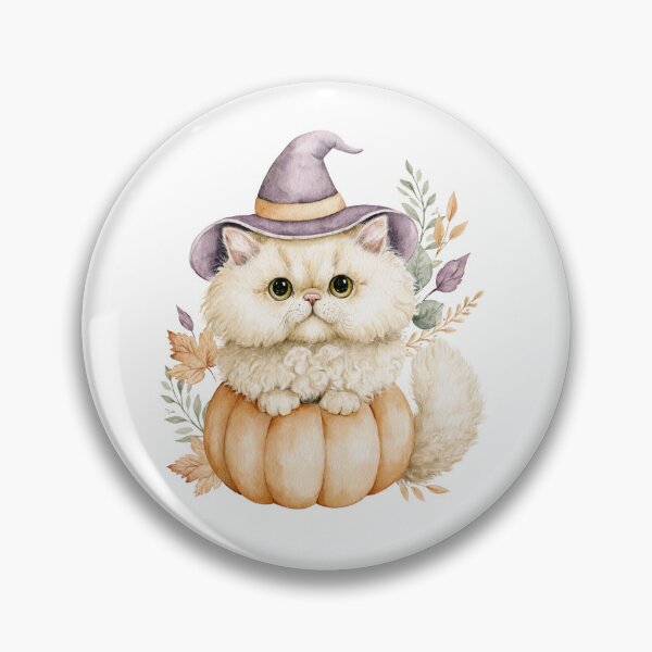 Item preview, Cute Selkirk Rex Cat in Pumpkin Witch Hat Autumn Watercolor designed and sold by TheAnimalZ00.