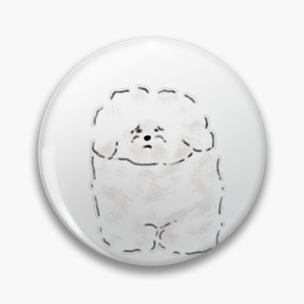 Item preview, Funny Square Fluffy White Bichon Dog Art designed and sold by raun.draw.