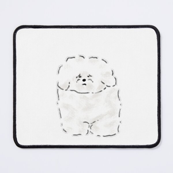 Item preview, Funny Square Fluffy White Bichon Dog Art designed and sold by raun.draw.