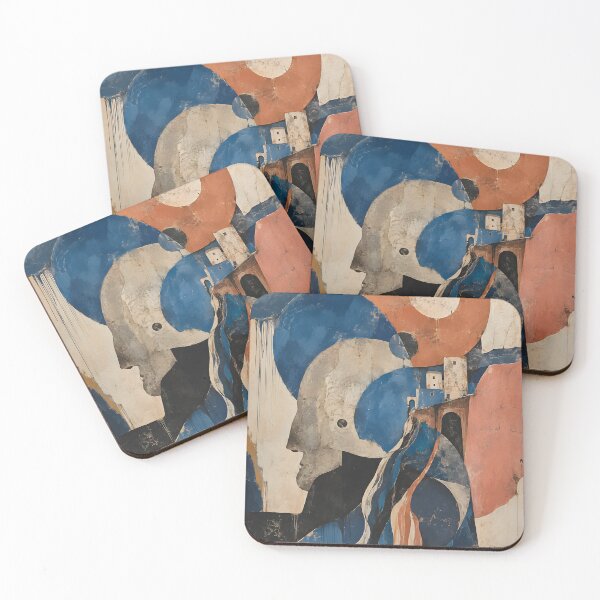 Item preview, Mediterranean Blue Terracotta Geometric Abstract Wall Art designed and sold by GutyzDesignsES.