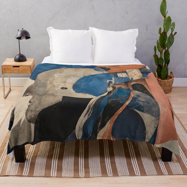 Item preview, Mediterranean Blue Terracotta Geometric Abstract Wall Art designed and sold by GutyzDesignsES.