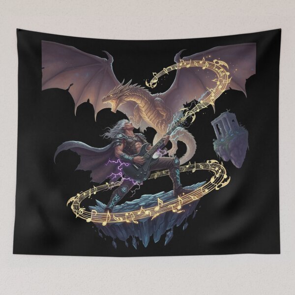 Item preview, Epic Fantasy Rock Warrior Dragon Magic Art designed and sold by UrbanPrts.