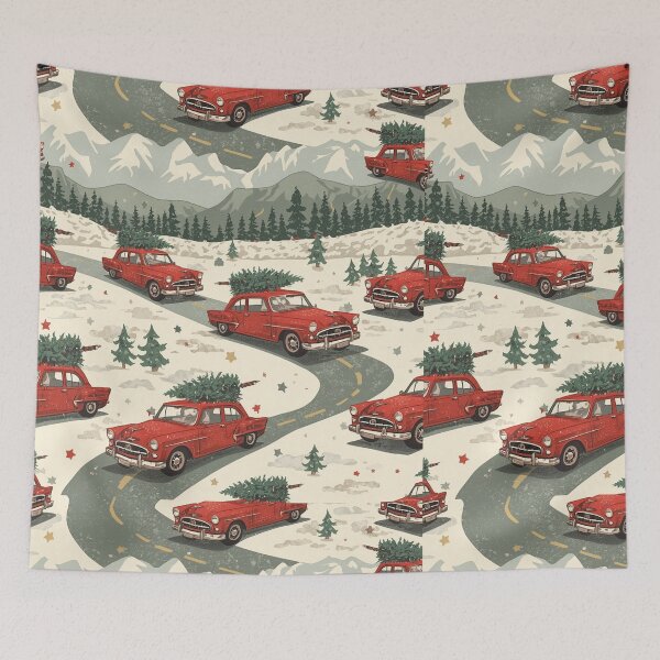 Item preview, Vintage Christmas Road Trip Pattern Retro Holiday Travel Design designed and sold by LiviuGligoros.