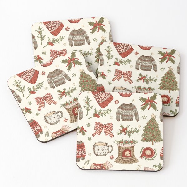 Item preview, Cozy Christmas Pattern Vintage Holiday Cabin Design designed and sold by LiviuGligoros.