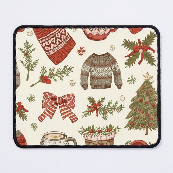 Item preview, Cozy Christmas Pattern Vintage Holiday Cabin Design designed and sold by LiviuGligoros.
