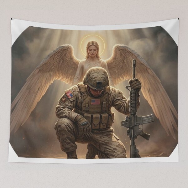 Item preview, Marine with Angel designed and sold by InkShiftLabs.