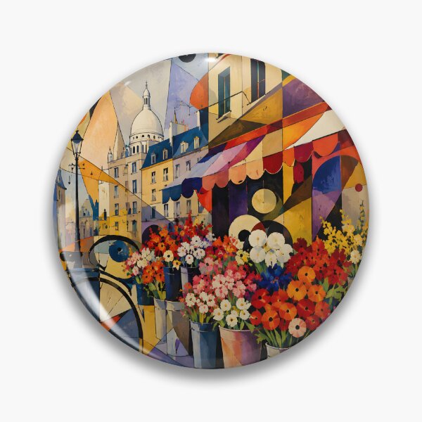 Item preview, Paris Flower Market Colorful French Bicycle Wall Art designed and sold by GutyzDesignsES.