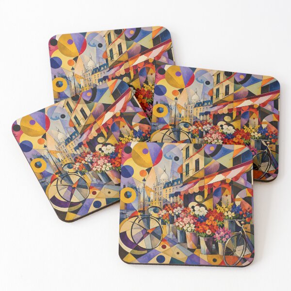 Item preview, Paris Flower Market Colorful French Bicycle Wall Art designed and sold by GutyzDesignsES.