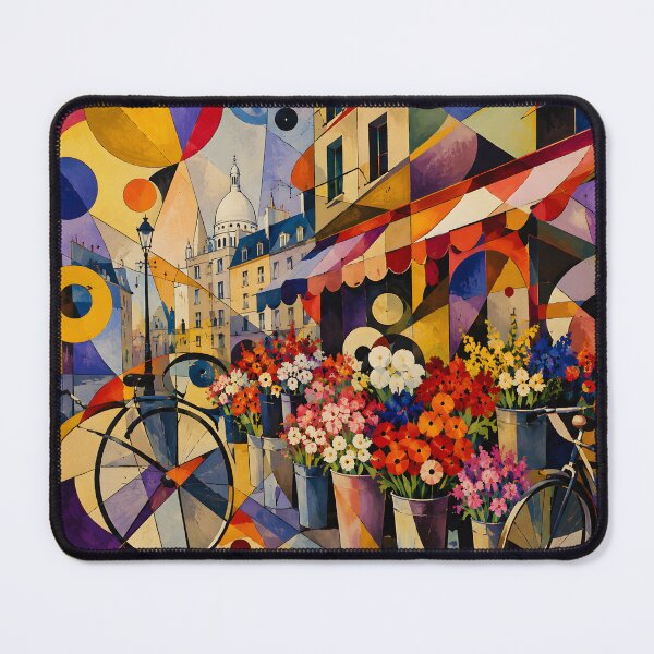 Item preview, Paris Flower Market Colorful French Bicycle Wall Art designed and sold by GutyzDesignsES.