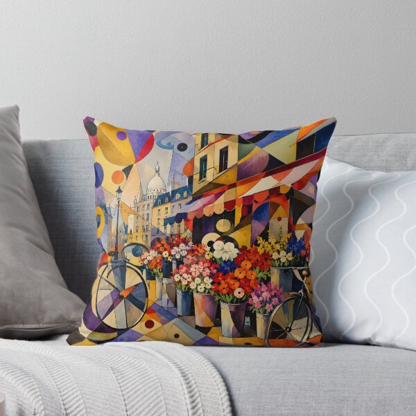Item preview, Paris Flower Market Colorful French Bicycle Wall Art designed and sold by GutyzDesignsES.