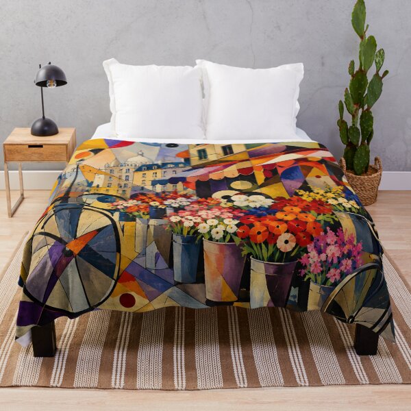 Item preview, Paris Flower Market Colorful French Bicycle Wall Art designed and sold by GutyzDesignsES.